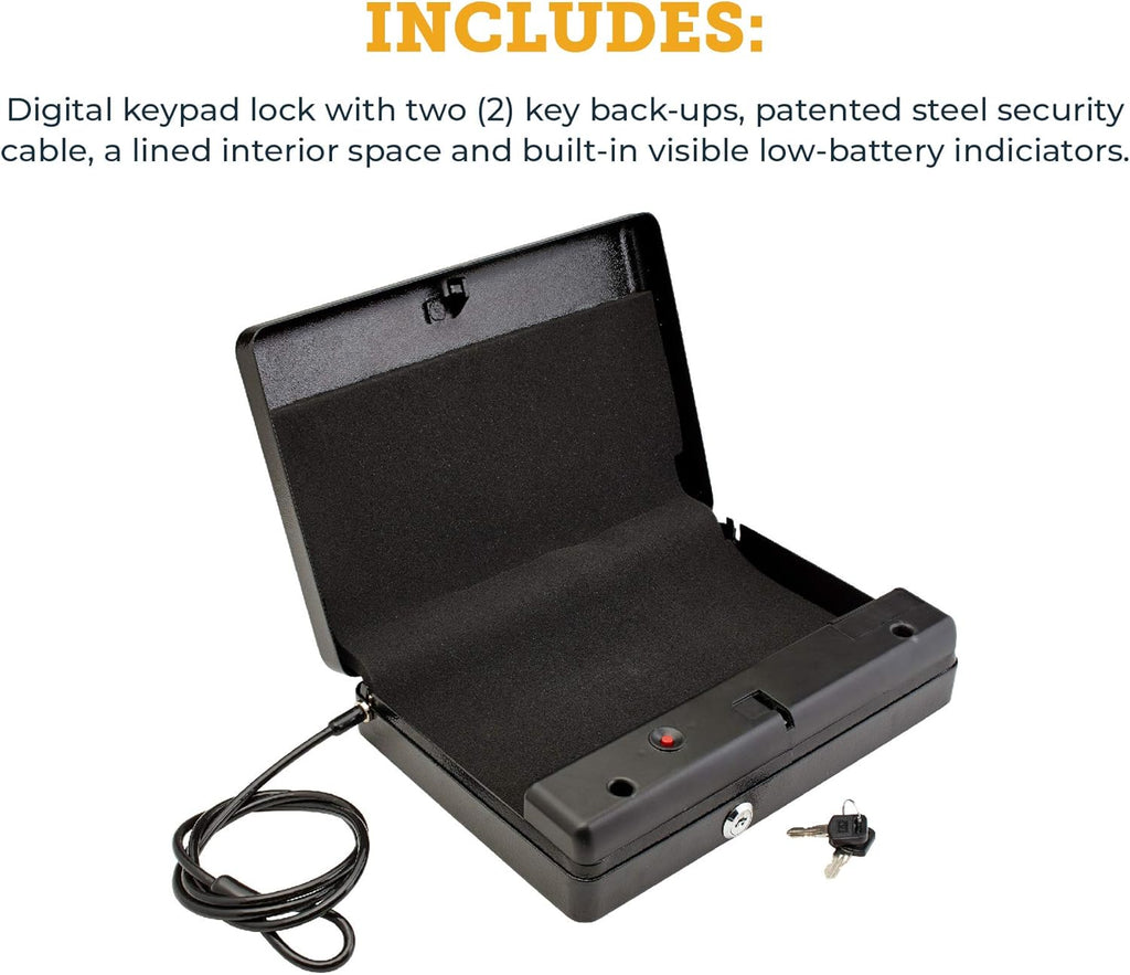 Black 11 x 8.5 x 2.25 Inches Keypad Handgun Vault Q16516