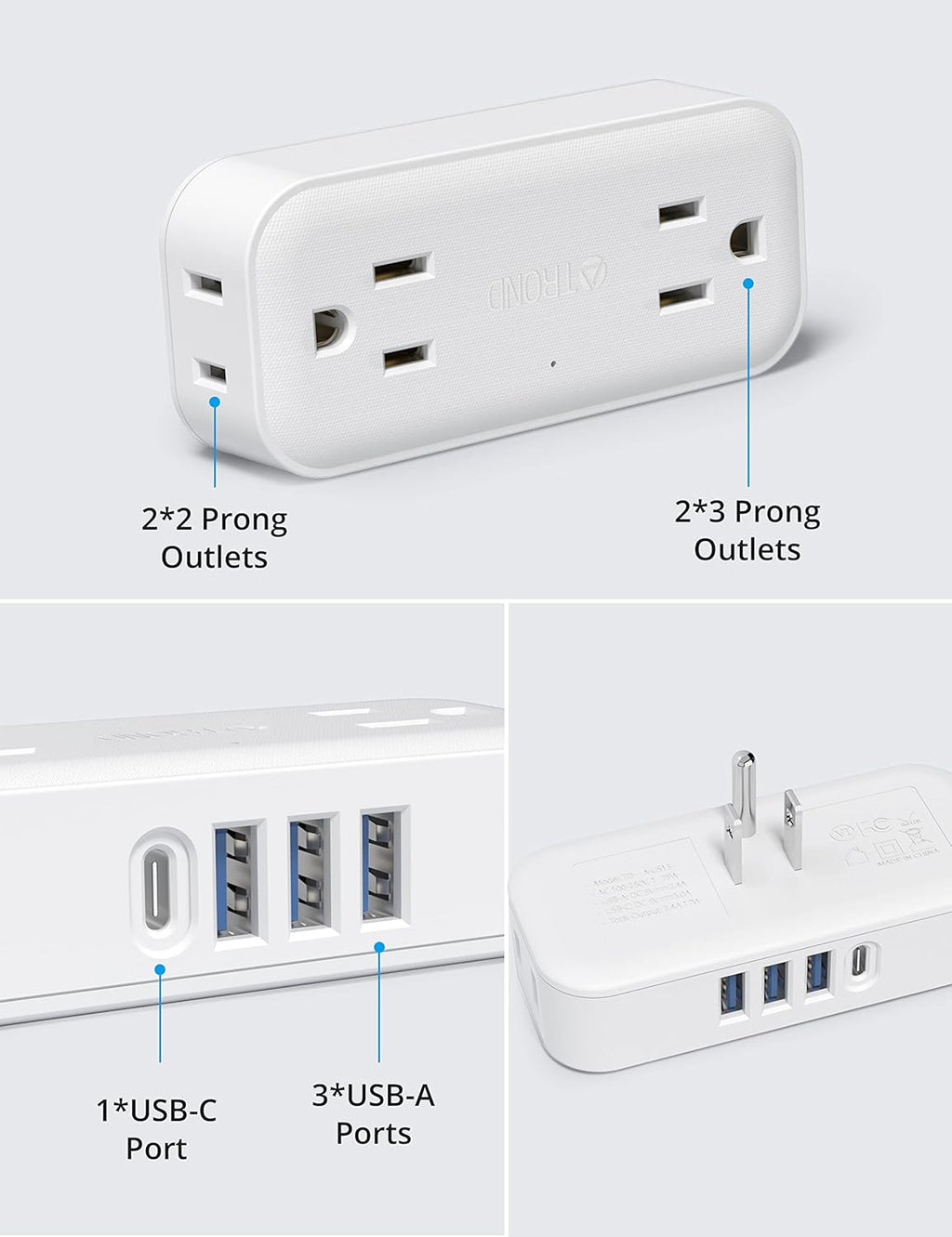 White 4 Outlet 4 USB Ports (1 USB C) Outlet Extender Q9206