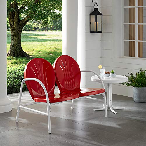 2-Piece Metal Outdoor Conversation Set with Table and Loveseat - Grasshopper Green V8934