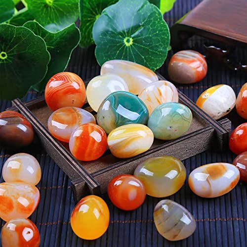 100 Pcs Mixed Agate Stone Tumbled Stones Natural Polished Stones Q6452
