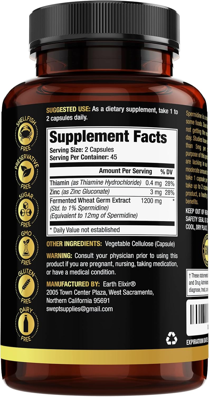 90 Capsules Spermidine Supplements 1200mg O468