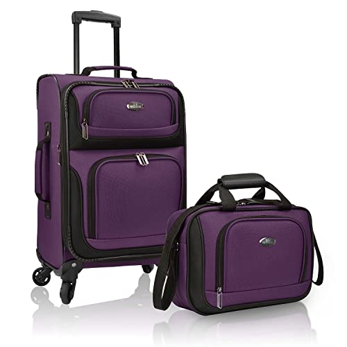 Purple Expandable Carry-on Luggage Set N794