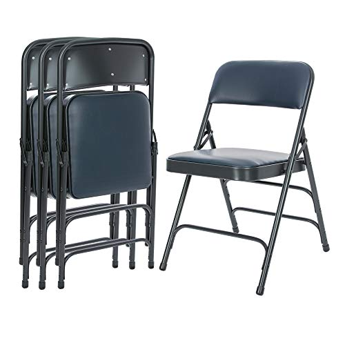 Black Vinyl Upholstered Folding Chair L8753