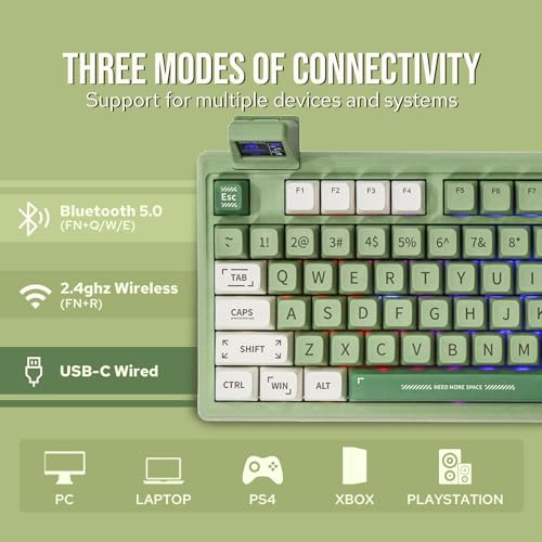 97 Keys Gasket Mechanical Keyboard with Customizable Display Screen, Knob, Hot Swappable Socket, 5000mAh Battery O5498