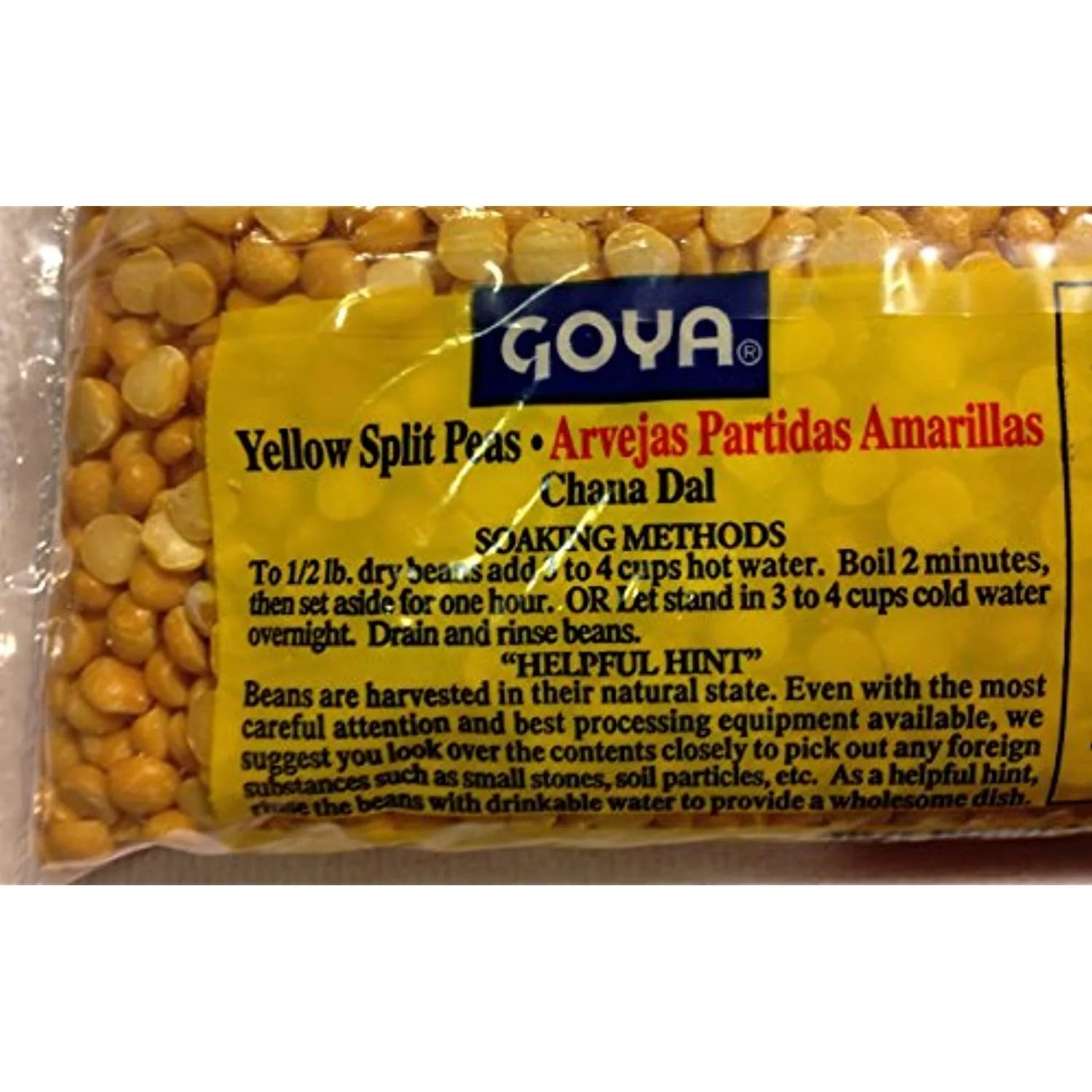 Dried Yellow Split Peas - Four 1 Lb Bags G9523