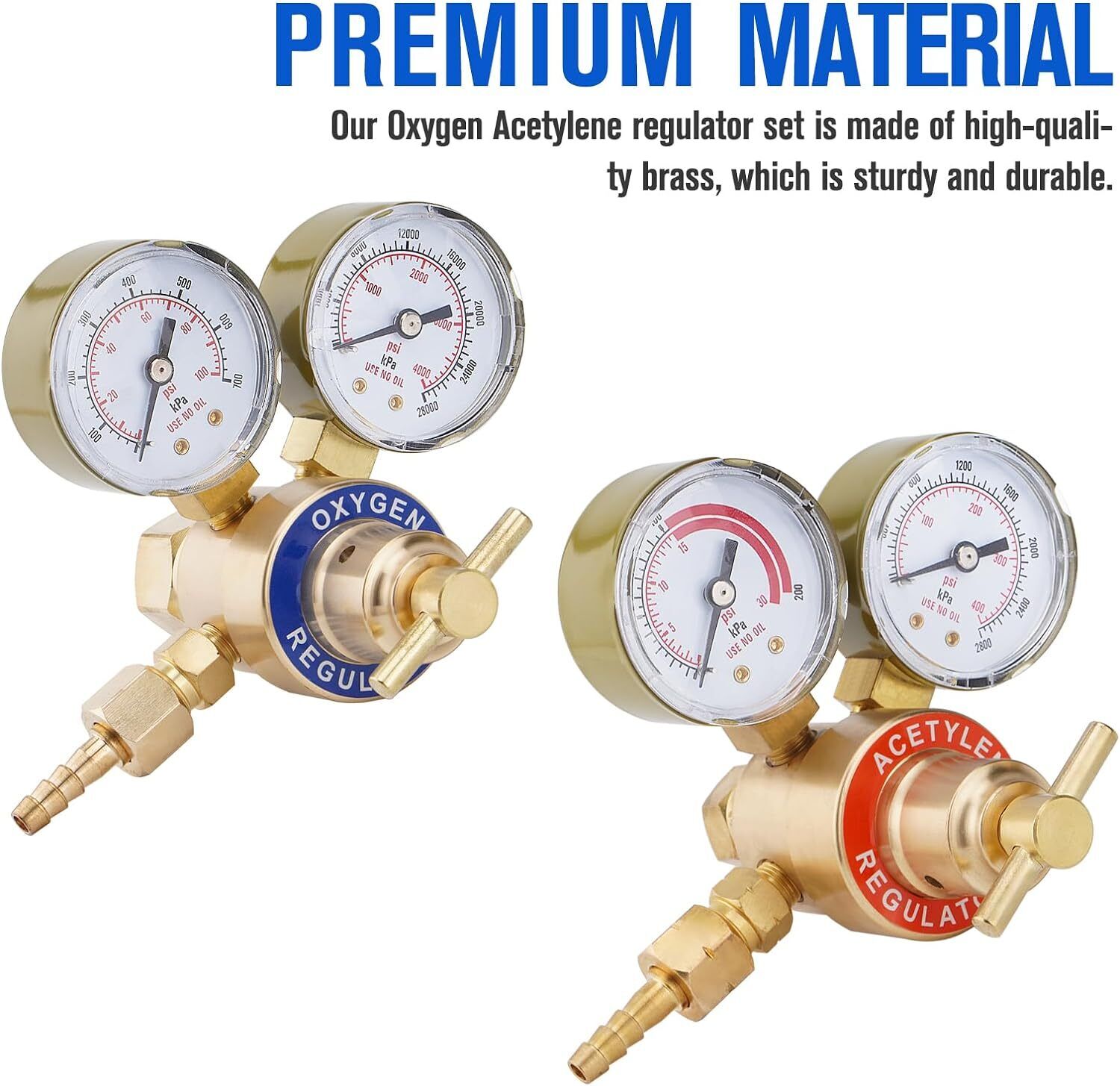 Oxygen and Acetylene Regulators Welding Gas Gauges E86355