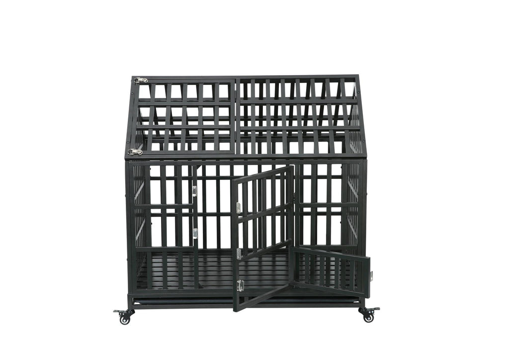 Heavy Duty Dog Cage Crate with Roof Q925971