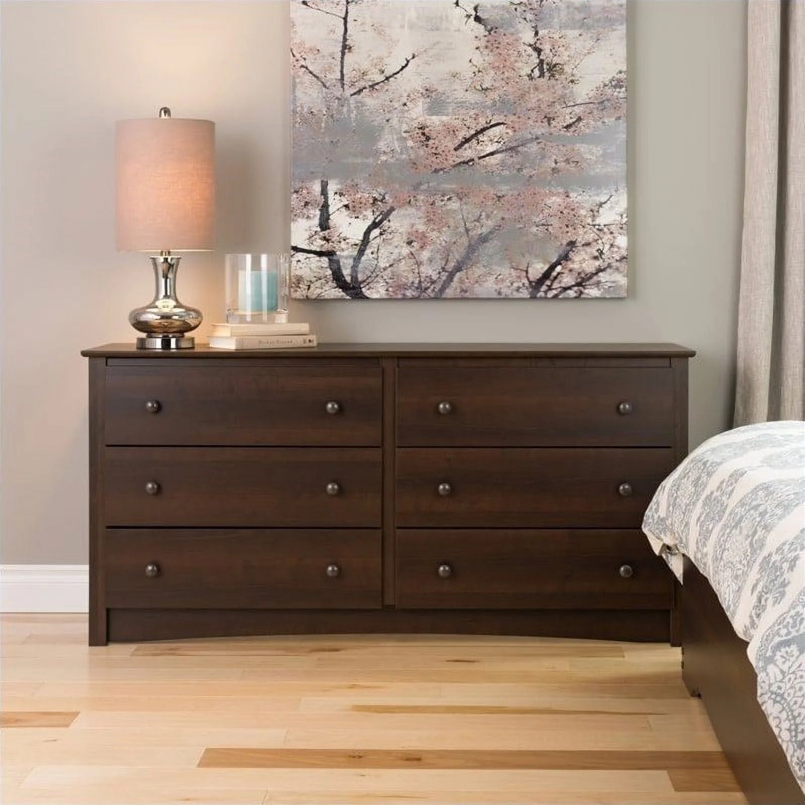 5-Piece Set with 2 Night Tables Chest Dresser and Tall Nightstand K359469