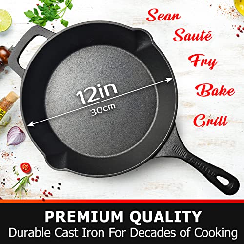 Pre-Seasoned Heavy-Duty Cast Iron Skillet 10-inch K301