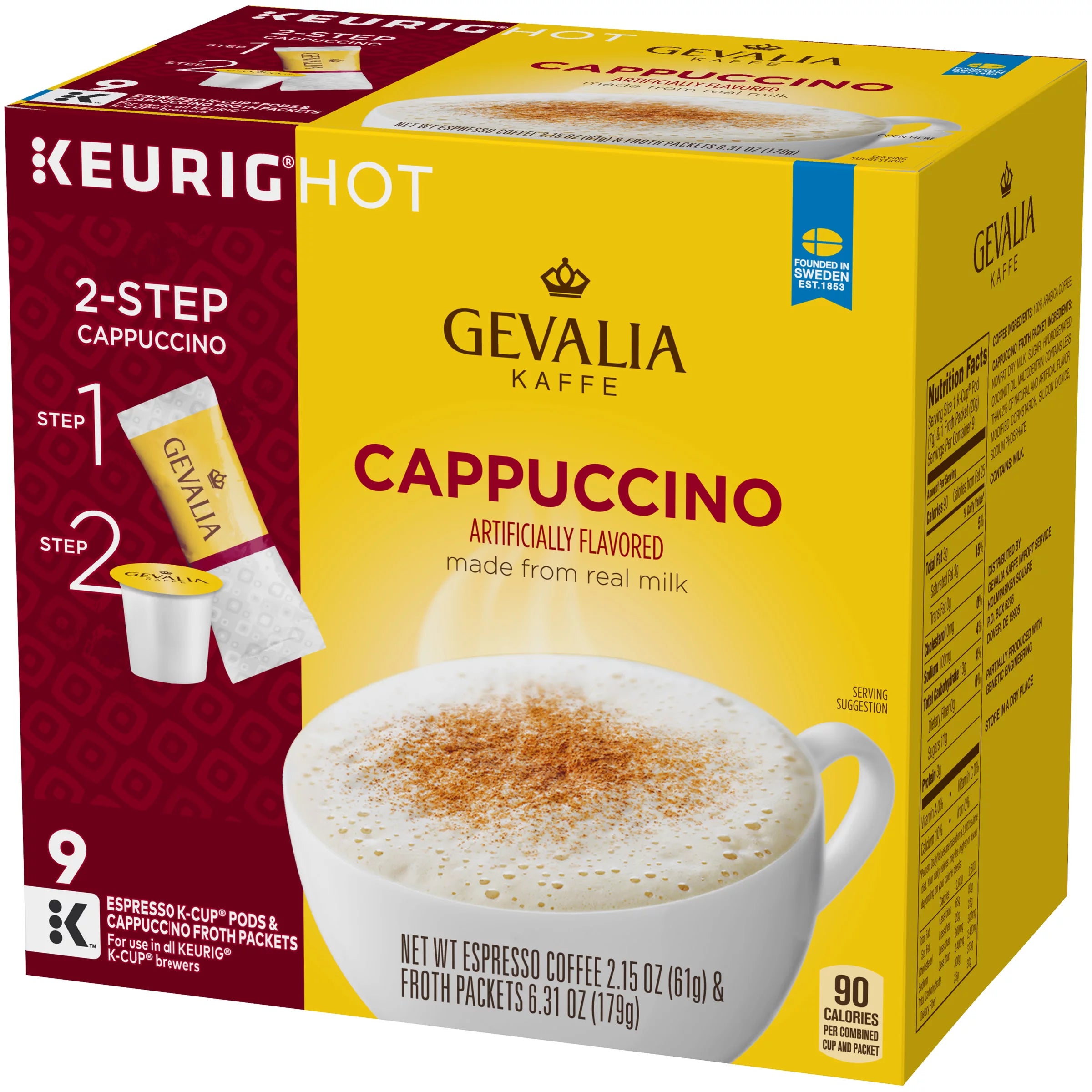9 ct Box Cappuccino Espresso Coffee Pods Kit B75142