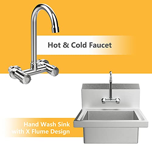 Stainless Steel Wall Mount Utility Sink with Faucet I43893