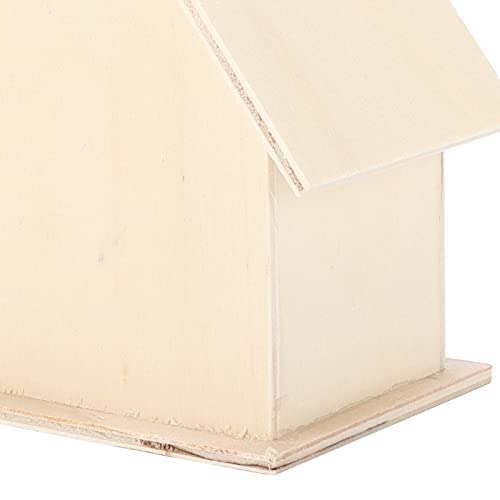 Wooden Bird House Kits for Kids Small Hanging Birdhouse for Outside Durable Wood DIY Bird Nest Hut Large size with hemp rope Y7684