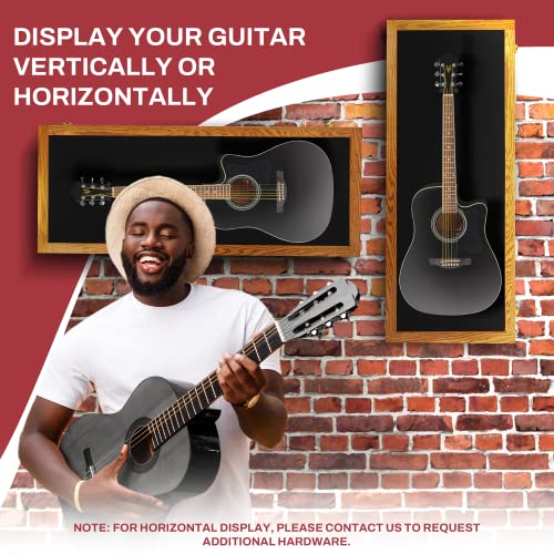 Natural Oak Acrylic Acoustic Guitar Wall Display Case T874