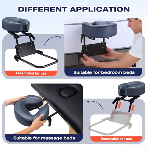 Blue Adjustable Memory Foam Mattress Top Massage Kit with Face Cushion H80191