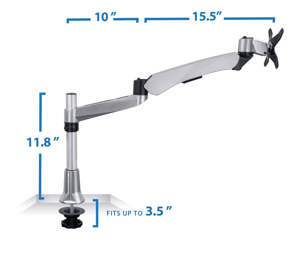 Silver Single LCD Monitor Desk Mount C2218