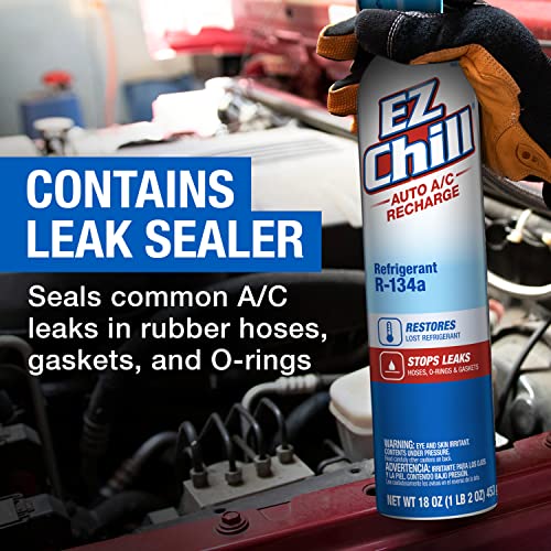 18 Oz Car Air Conditioner Refrigerant Recharge Kit with Hose and Gauge H90906