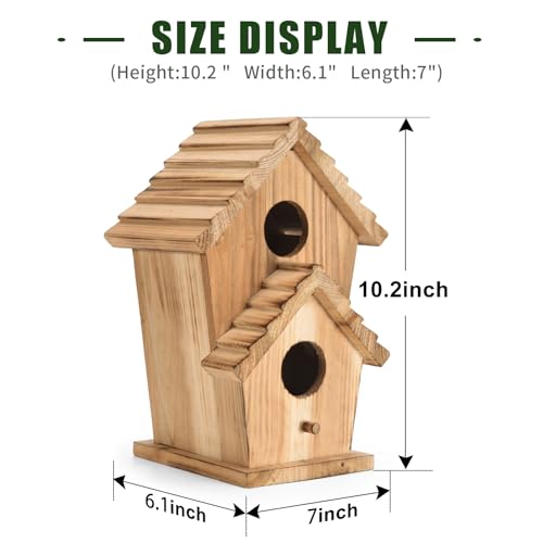 Wooden Outdoor 2 Hole Bird House S884