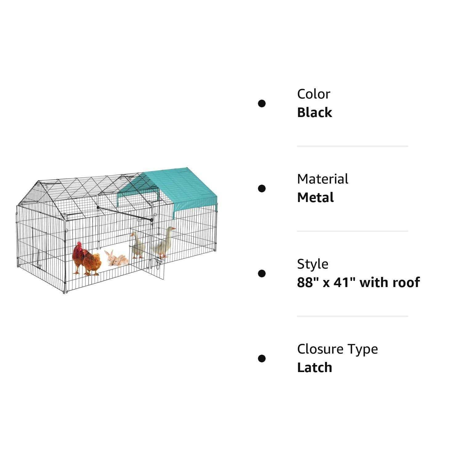 Large Metal Chicken Coop with Door & Cover A99001