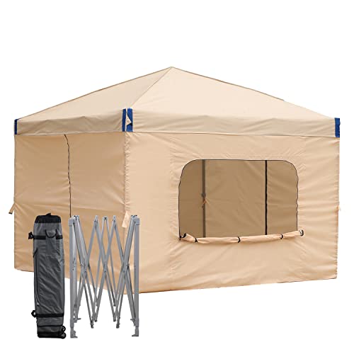 12x12 FT Pop-Up Canopy Tent with Roller Bag and Curtain, Iron Frame, 210D Oxford Fabric K5130