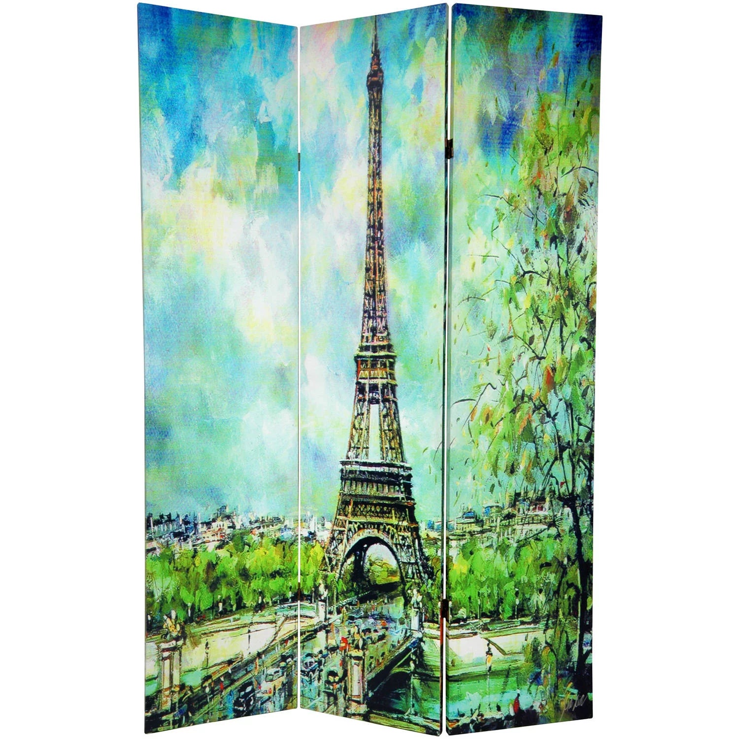 6 ft. Tall Double Sided 3 Panel Room Divider P575754