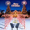 24 Pack Solar Christmas Candy Cane Lights with 168 Warm Lights I253416