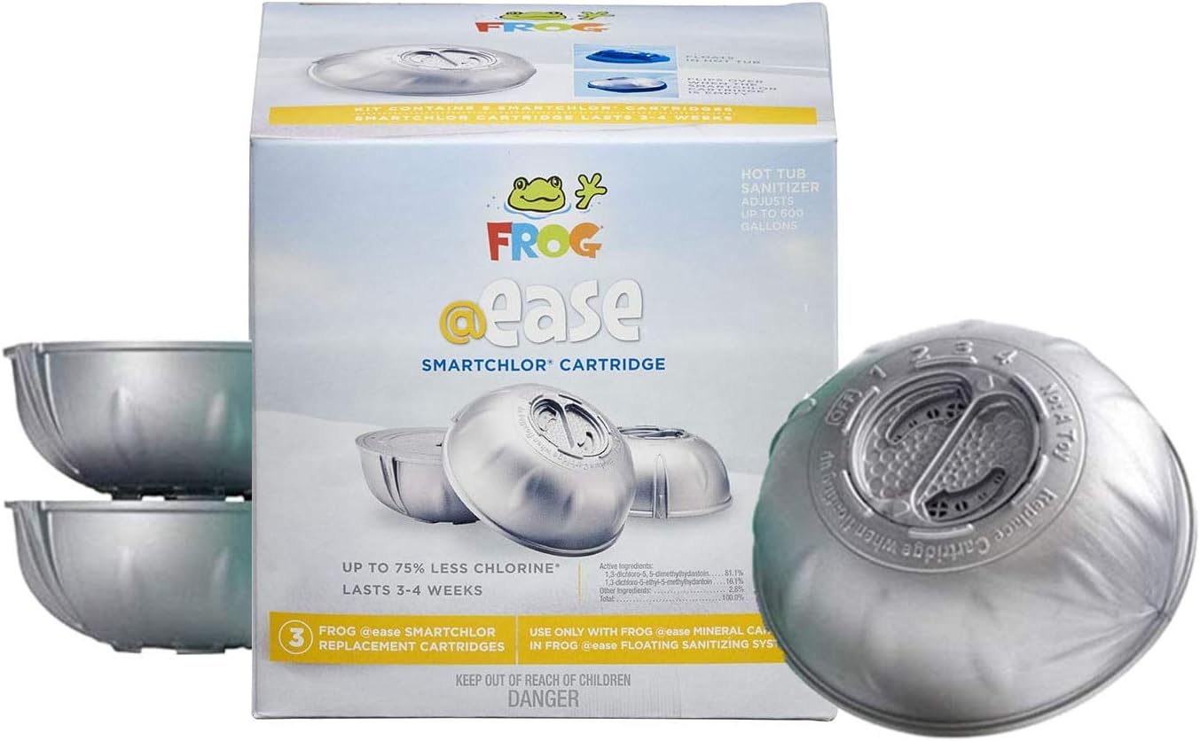 Spa Frog Floating System, 3 Refill Mineral Cartridges, 30 Test Strips, Jump Start Shock, Non-Chlorine Maintenance Shock Pack Z999