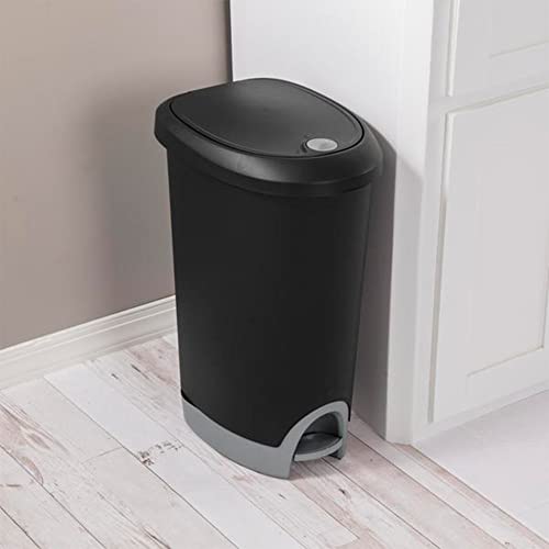 Black 2-Pack Locking StepOn Wastebasket with Lid X91221