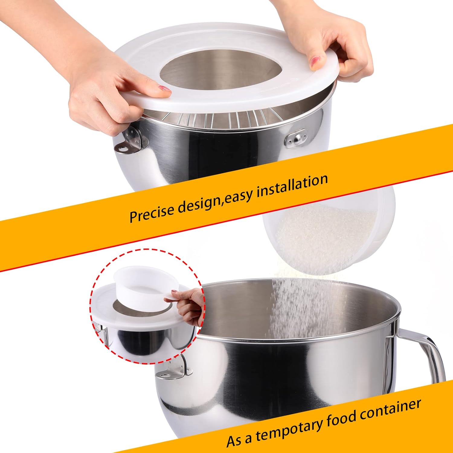 2 Pack Mixer Bowl Lid Covers for KitchenAid 5.5-6 Quart Bowls U36478