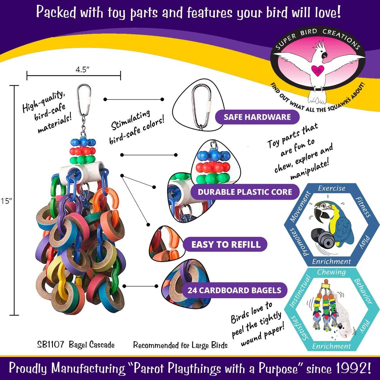 Bagel Cascade Bird Toy X275