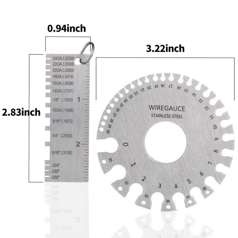 Metal Sheet Thickness Gauge & Dual-Sided Round Metal Sheet Gauge T8573