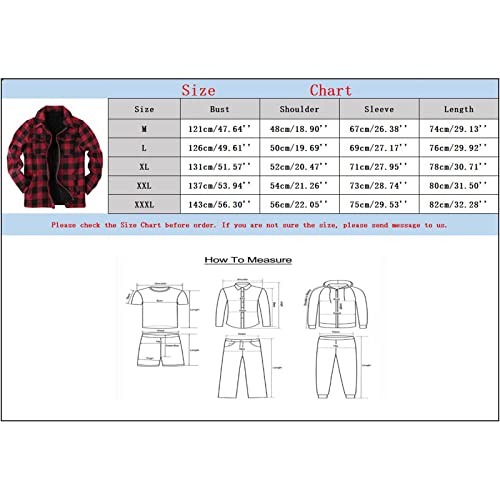 Mens Long Sleeve Sherpa Lined Flannel Shirt Jacket H253