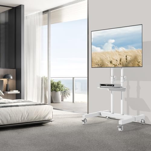 Rolling TV Stand with Metal Laptop Shelf B2503