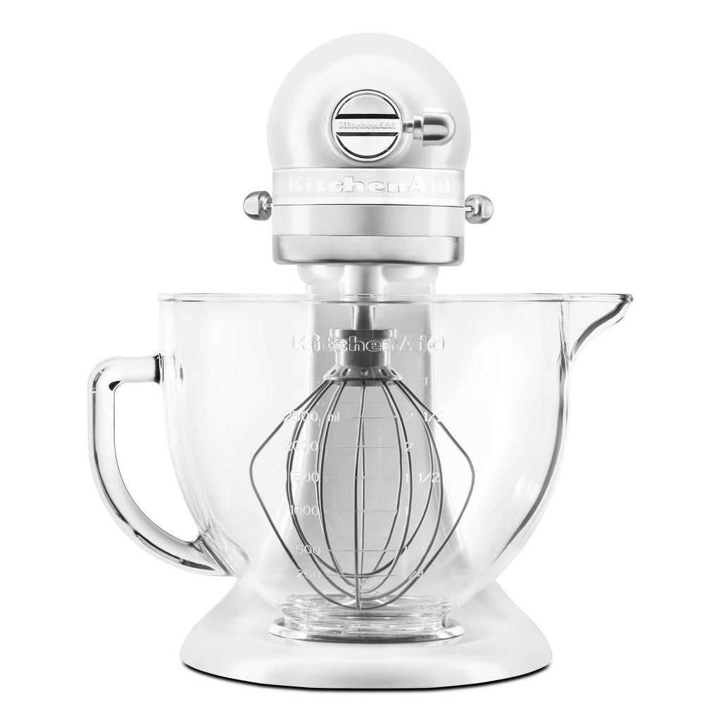 5-Quart Matte White Glass Bowl Stand Mixer K871