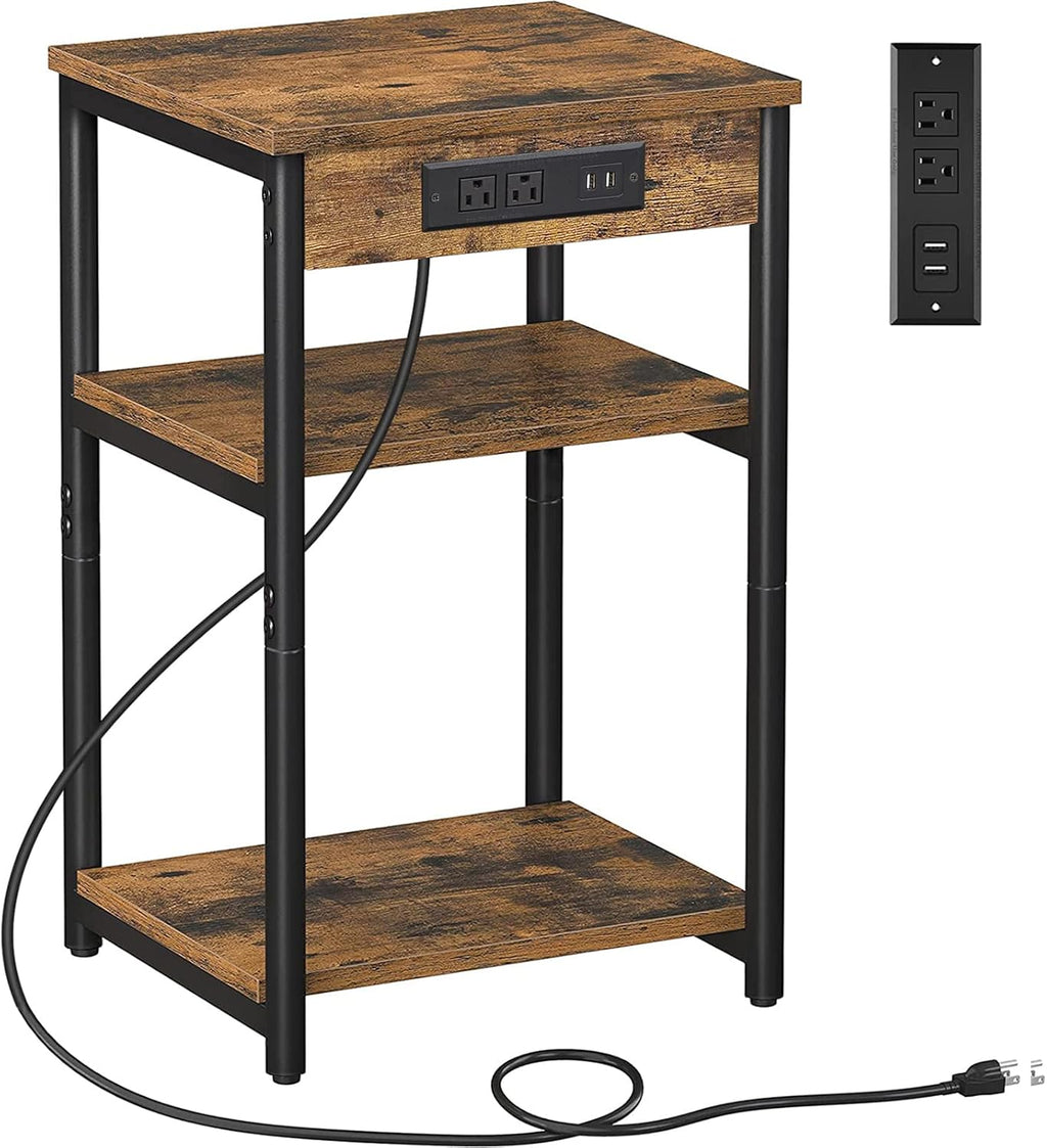 3-Tier End Table with Charging Station and USB Ports G4072