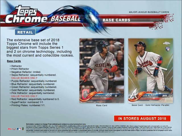 2018 Topps Chrome Baseball Blaster Box T5169