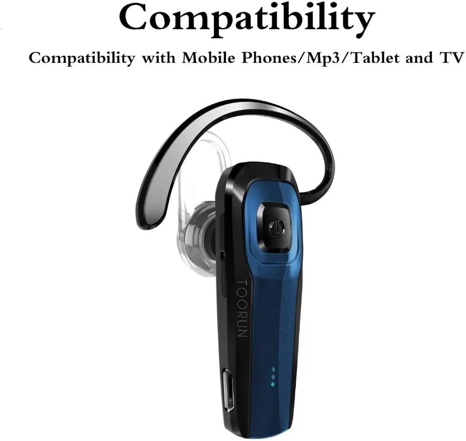 Blue Bluetooth Wireless Earpiece with Microphone V7258