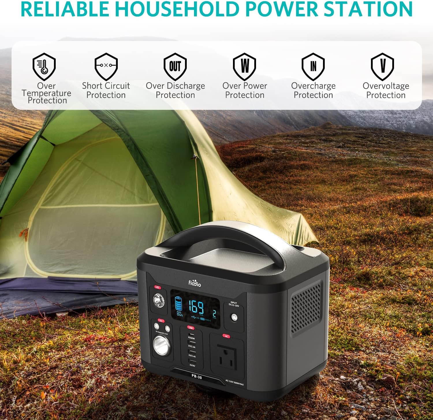 300Wh Portable Power Station with AC Outlet H21062