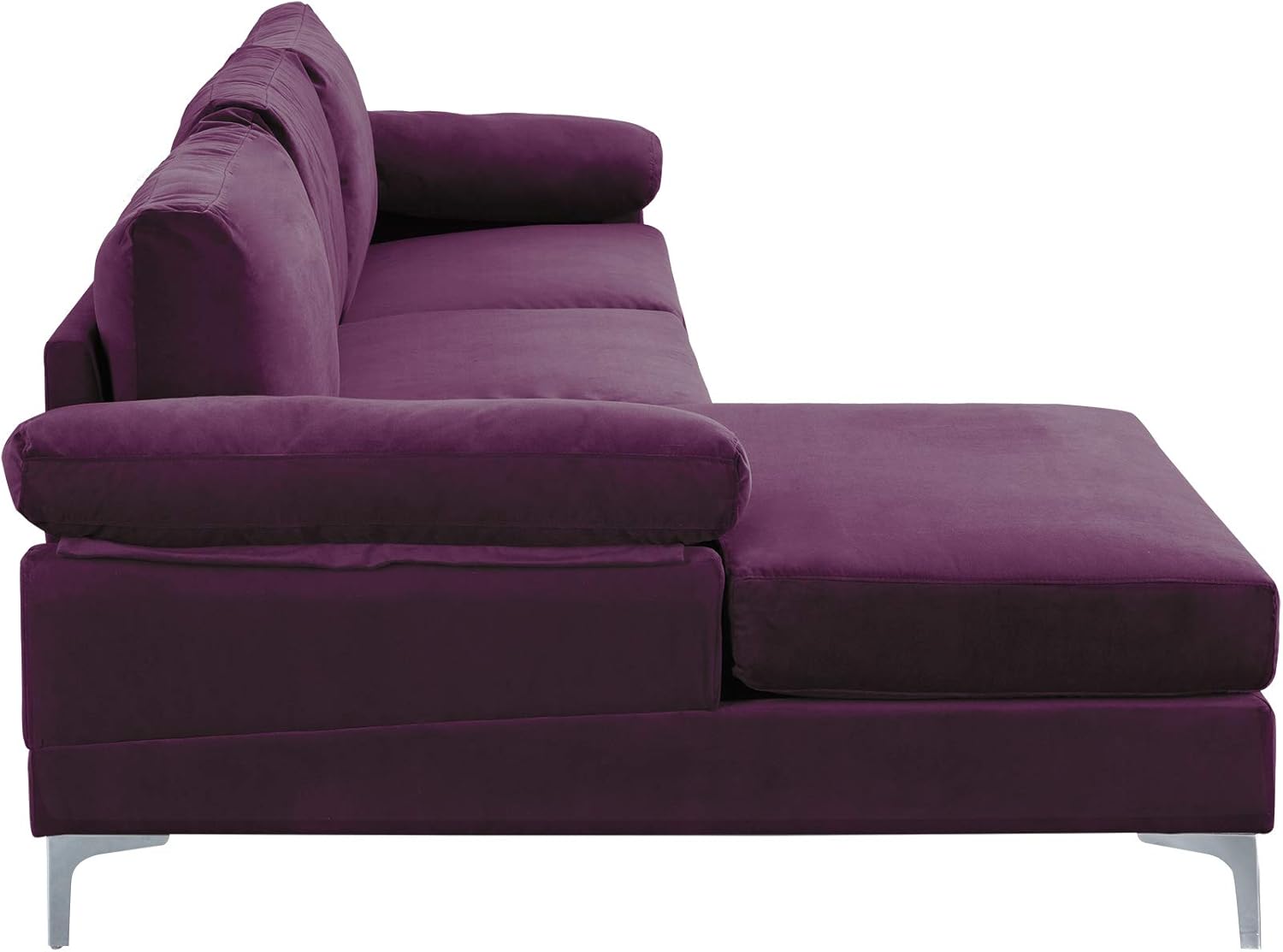 Purple Velvet L-Shape Sectional Sofa J754