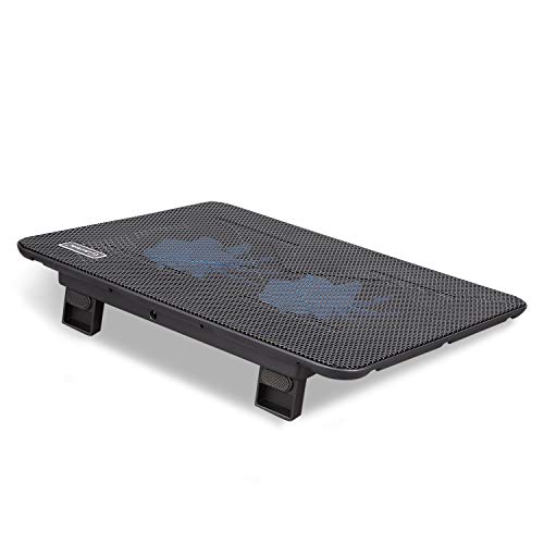 Portable Slim Quiet Laptop Cooling Pad with 2 Blue LED Fans, USB Powered, Adjustable Angled, Fits 11-14 Inch Laptop Y230