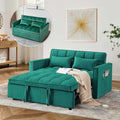 Black Velvet Convertible Sofa Bed with 2 Pillows C7955