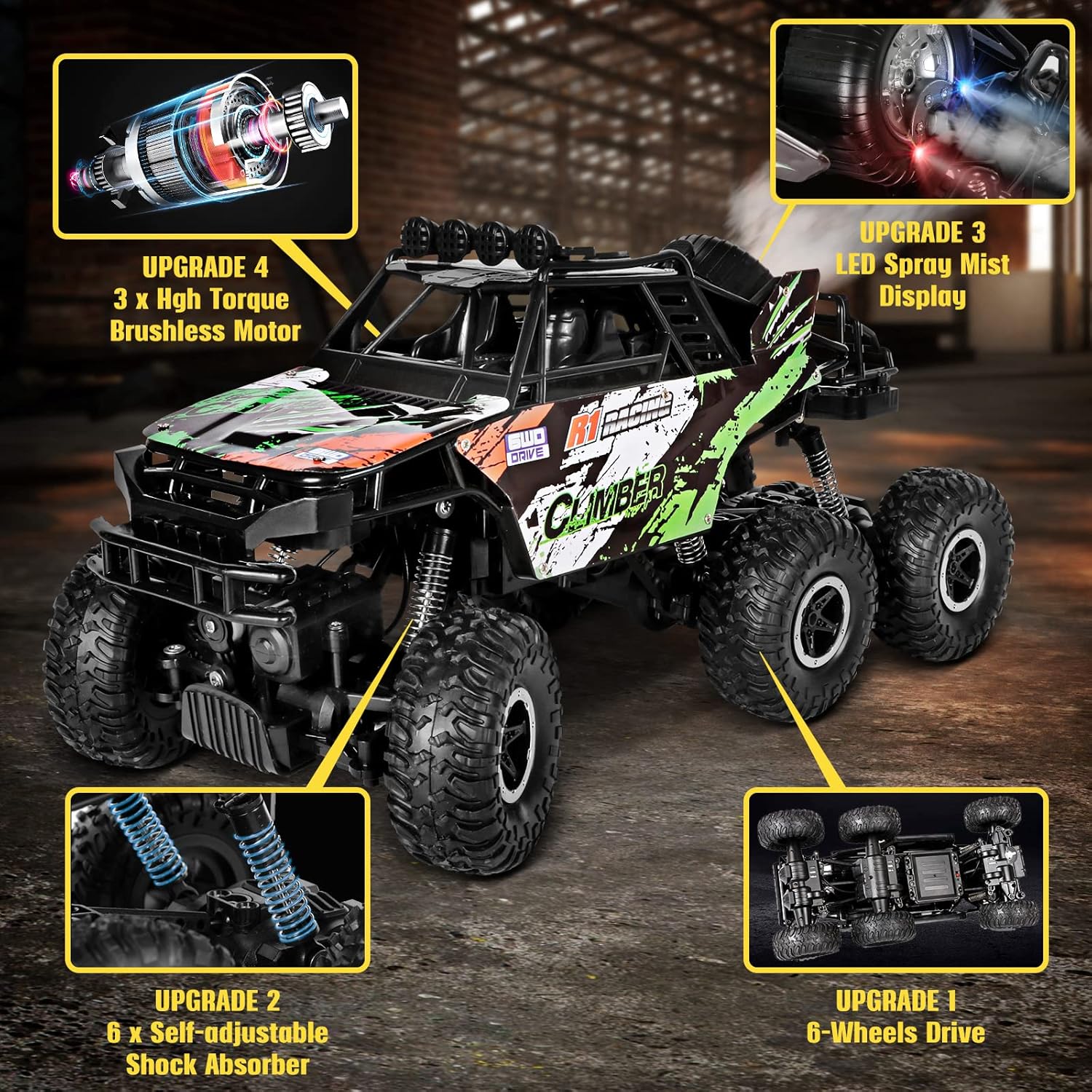 2.4Ghz 6x6 Off-Road Remote Control Monster Truck W613906