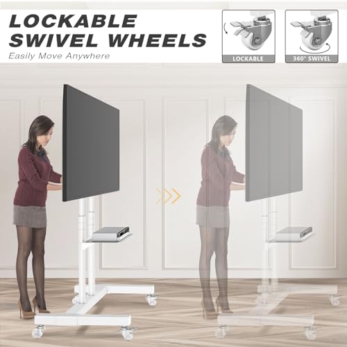 Rolling TV Stand with Metal Laptop Shelf B2503