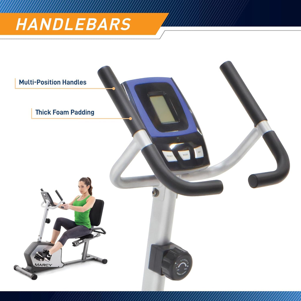 Recumbent Exercise Bike with Adjustable Seat and 8 Resistance Levels, 300 Pound Capacity G708