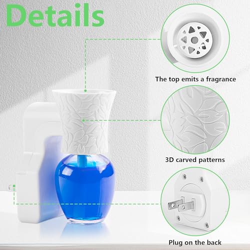 2 Pack Wall Fragrance Oil Plug in Diffuser with 2 Empty Bottles D88347