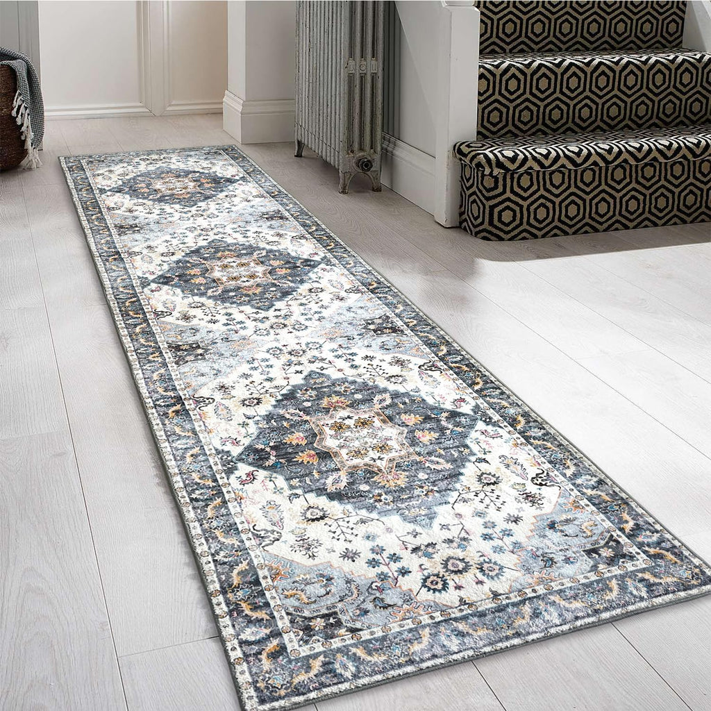 Washable Runner Rug with Rubber Backing S6836
