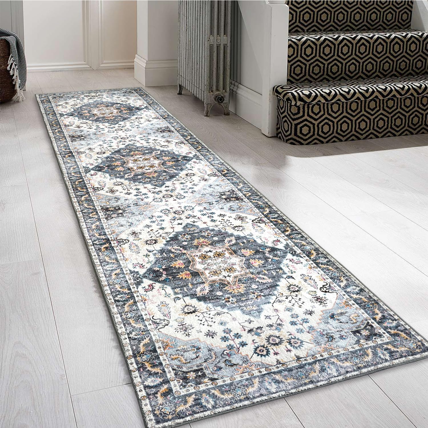 Washable Runner Rug with Rubber Backing S6836
