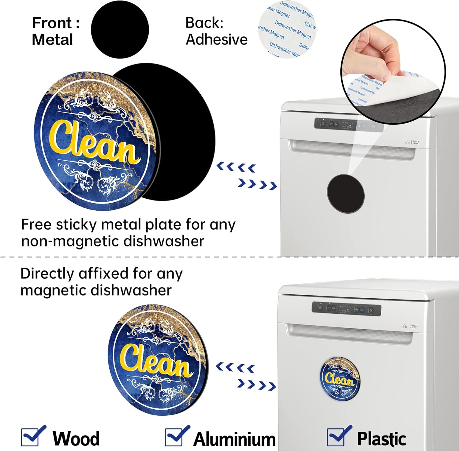 Dishwasher Magnet Clean Dirty Sign D1698