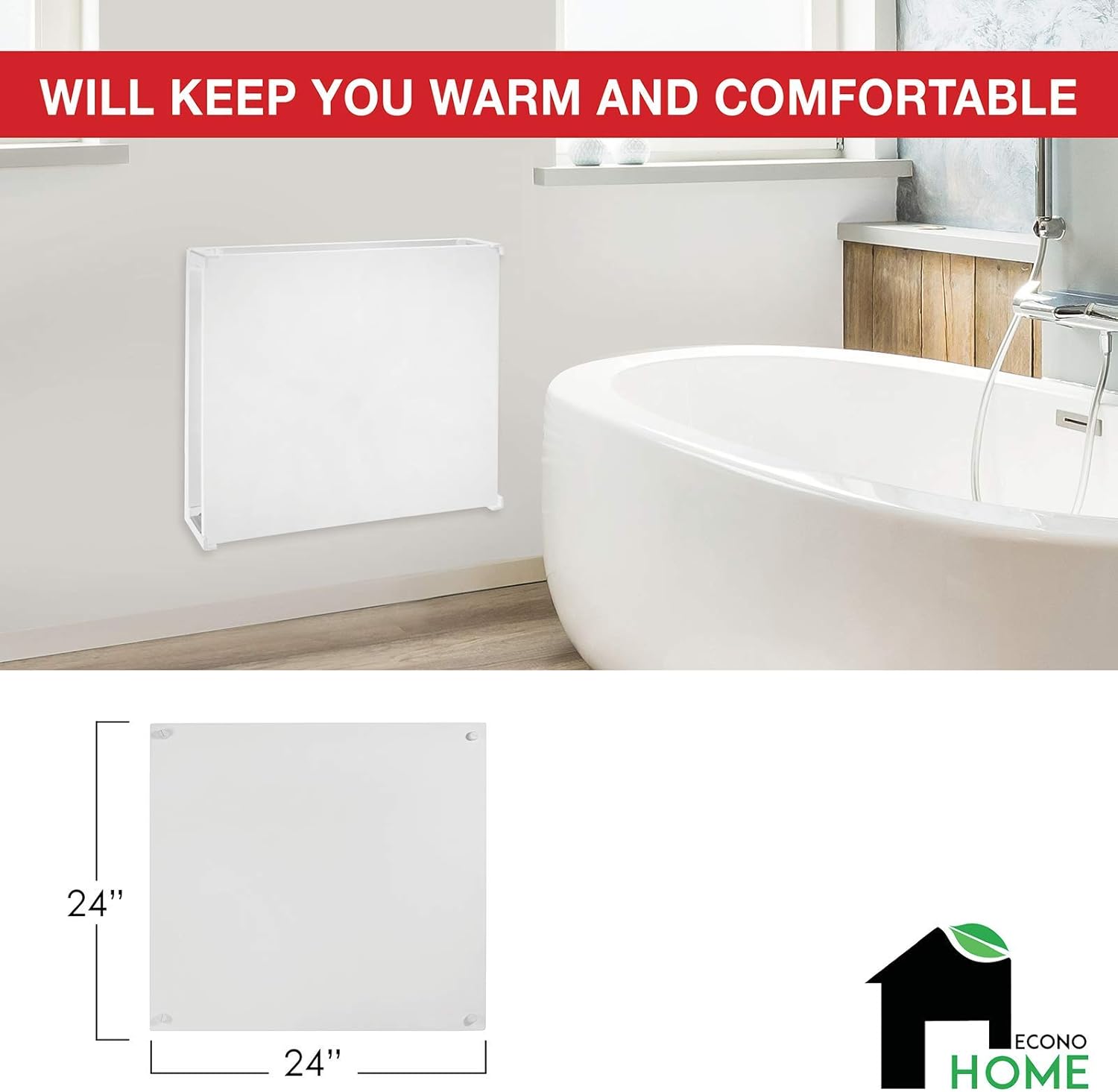 400W Wall Mount Convection Heater with Thermostat N9782