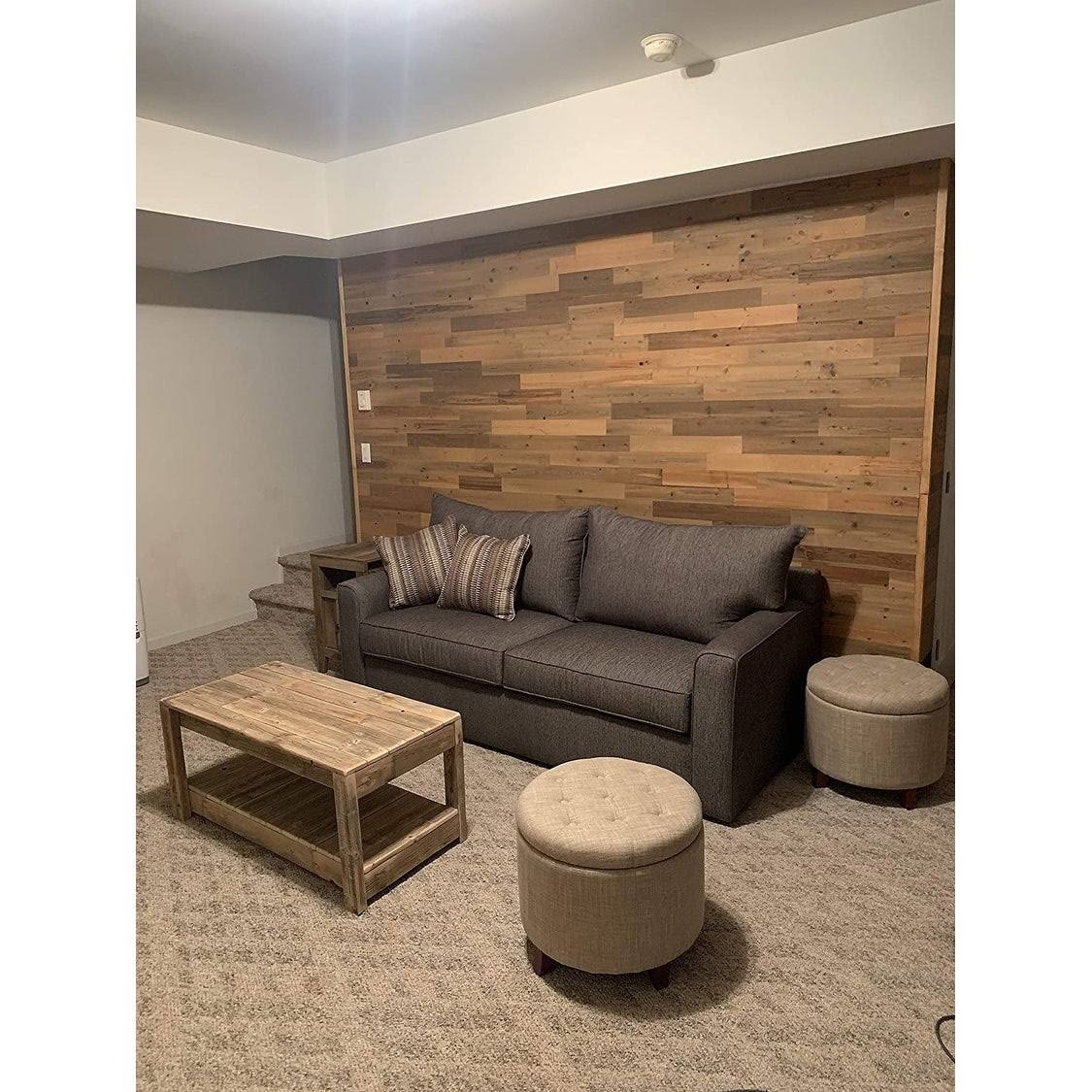 Reclaimed Wooden Wall Planks - Peel and Stick - 40 Sq. ft. - 5x22 Width C945