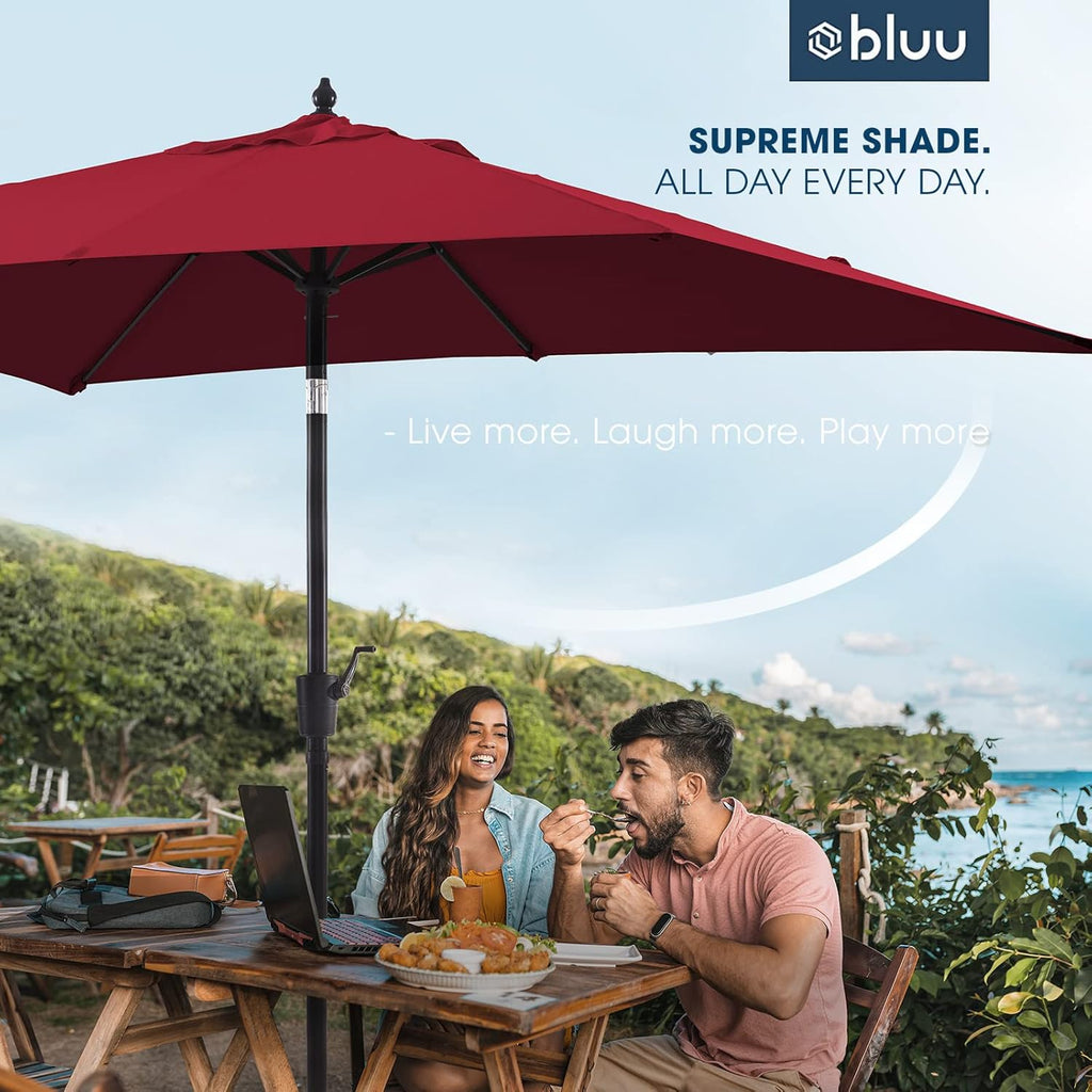 Olefin 6.6 x 9.8 FT Patio Umbrella (Apple Red) W7016